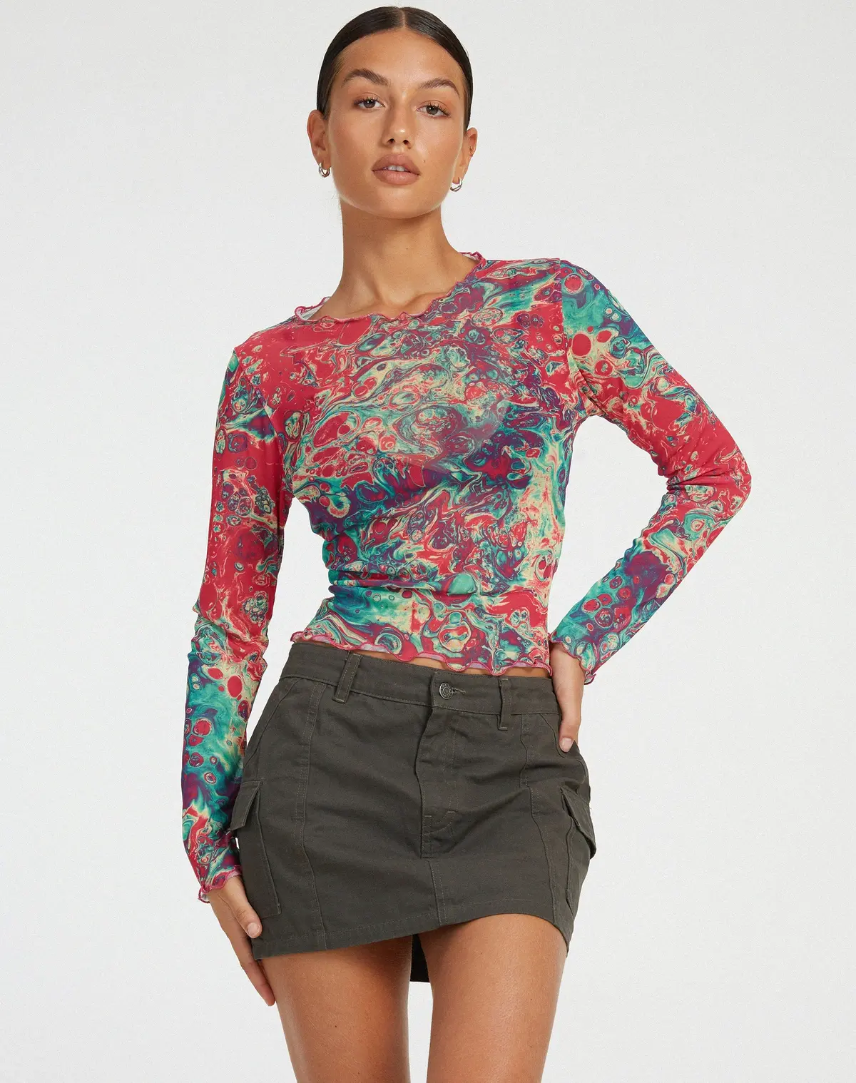 Narita Long Sleeve Top In Festival Print 1