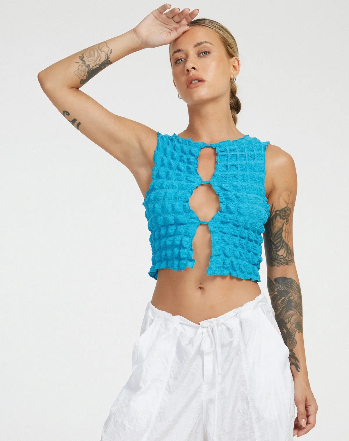 Nolan Crop Top In Blue 3
