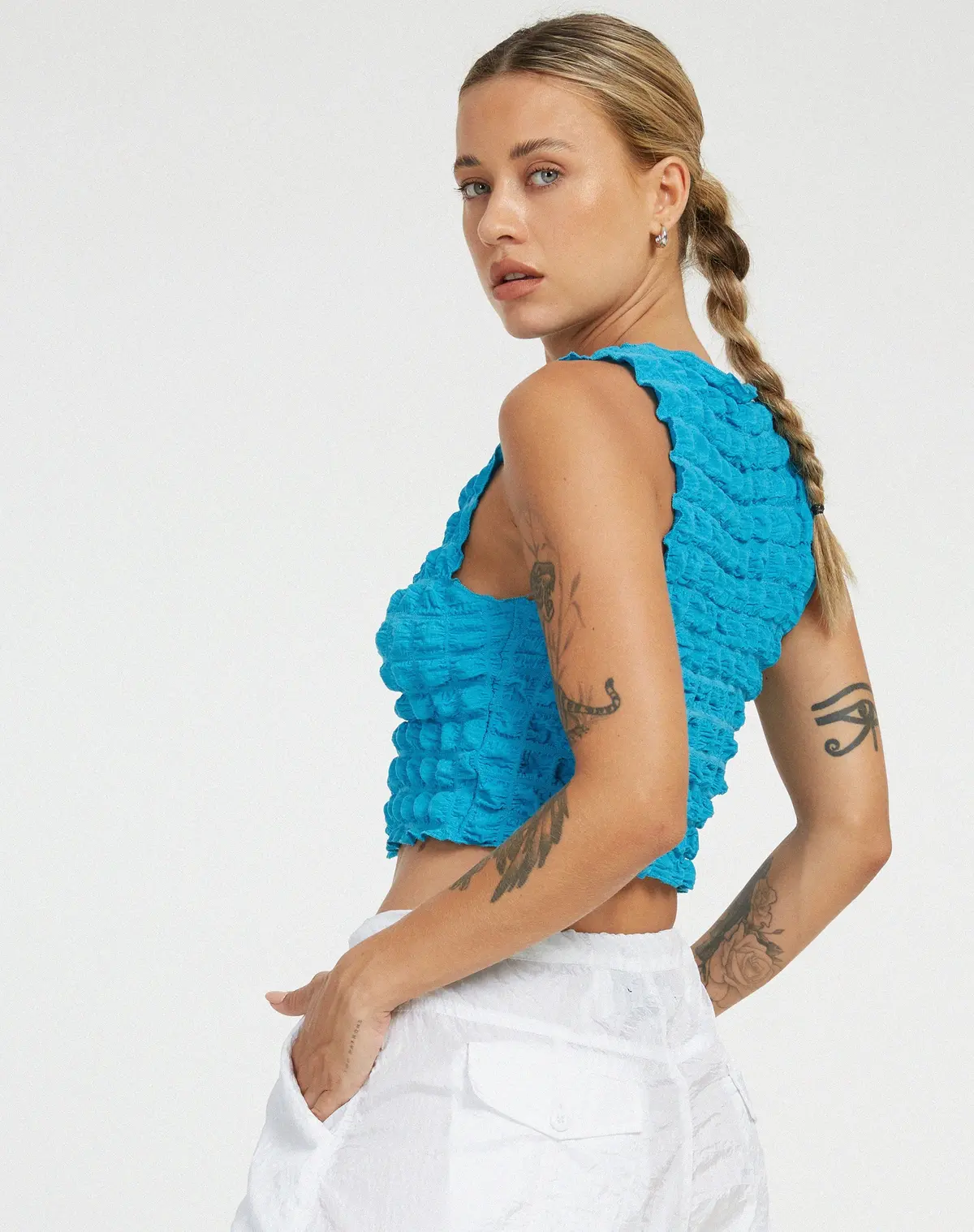 Nolan Crop Top In Blue 2