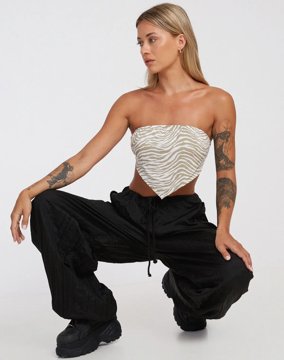 Nolda Crop Top In Tonal Zebra 1