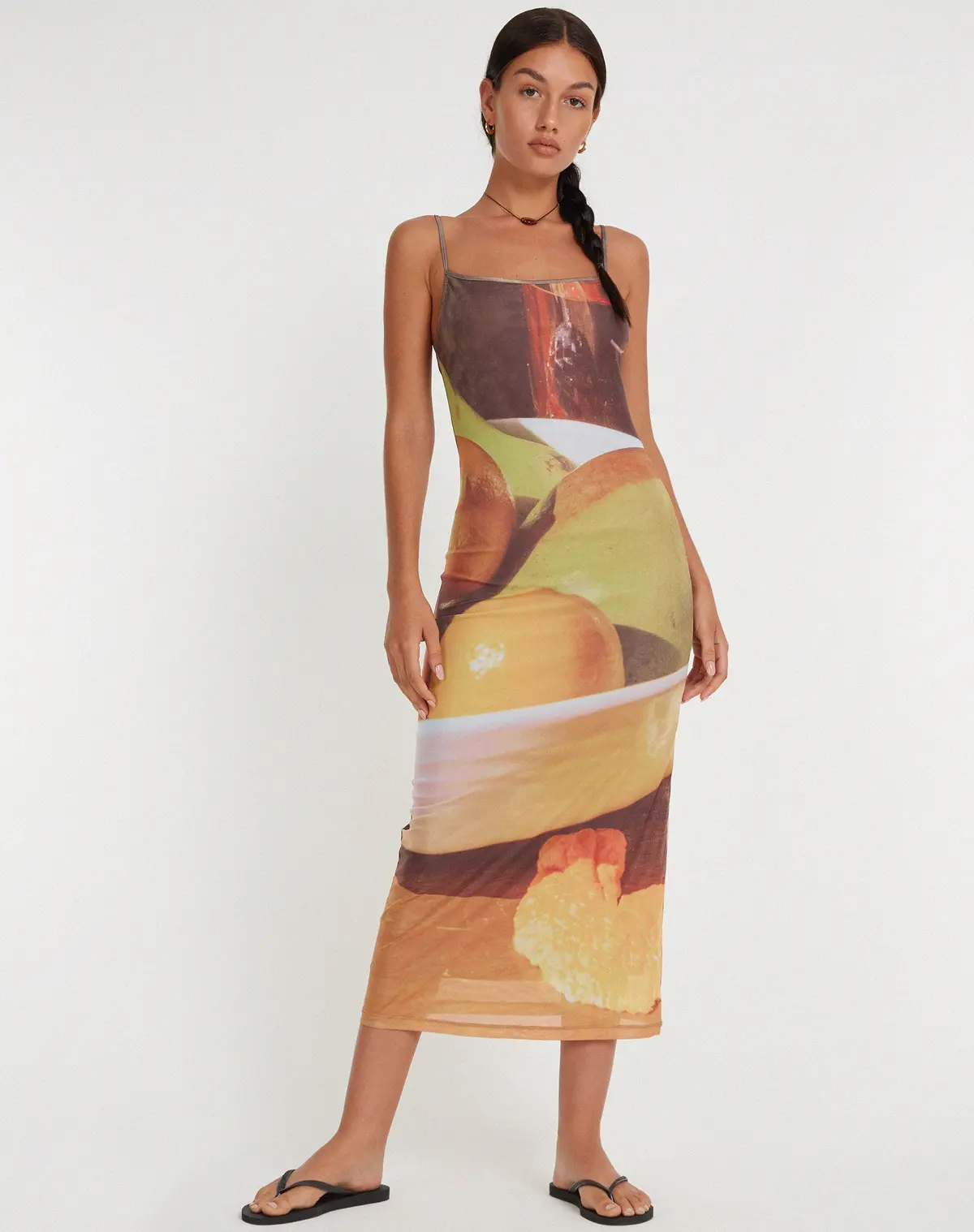 Nori Midi Dress In Fruit Photoprint 1