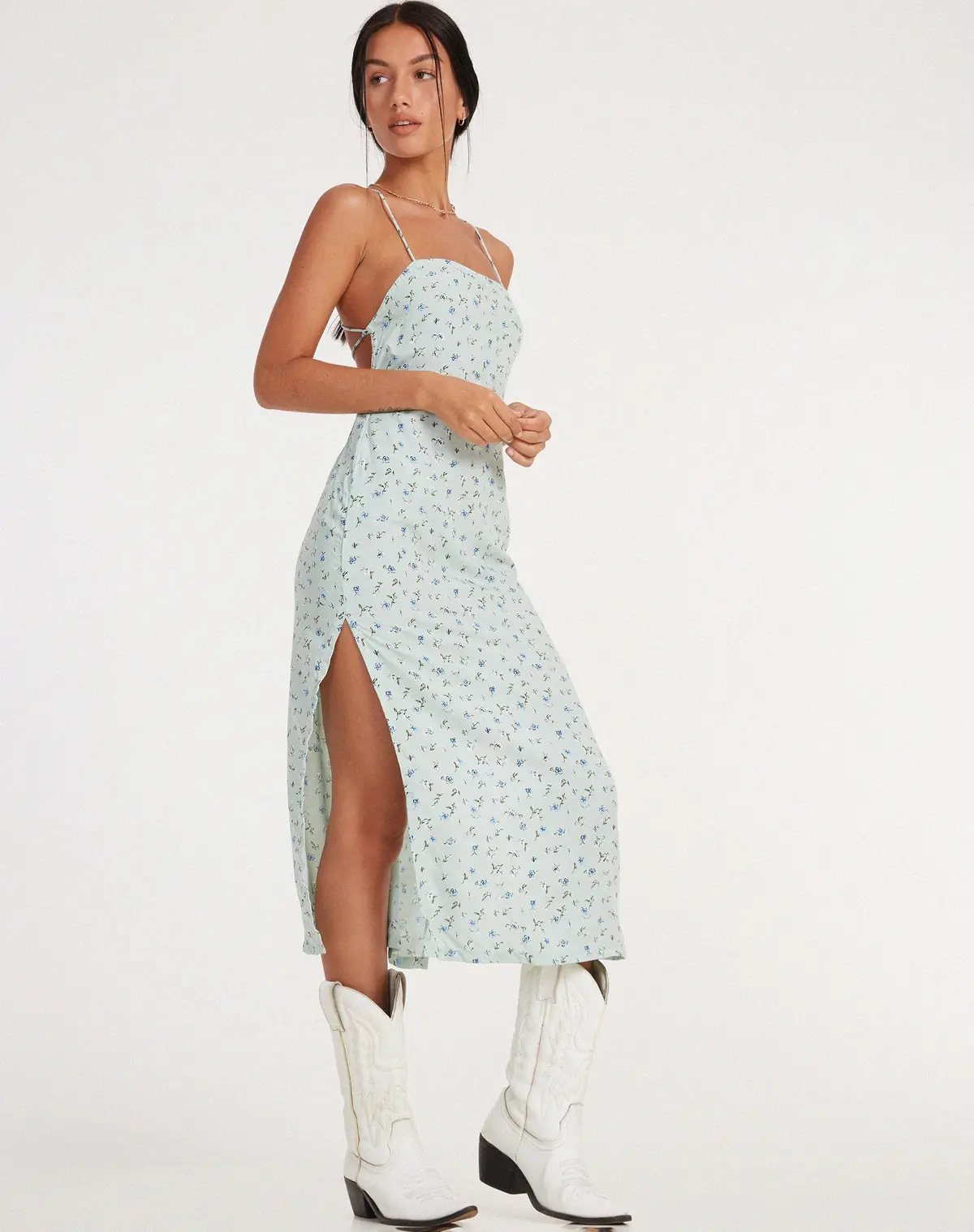 Nosita Midi Dress In Pretty Petal Green 1