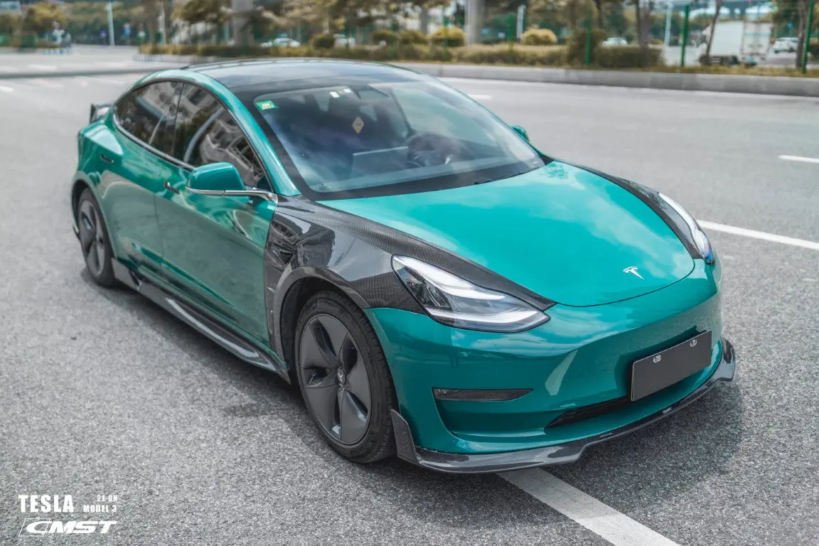Cmst Carbon Fiber Front Fender Replacement For Tesla Model 3 5