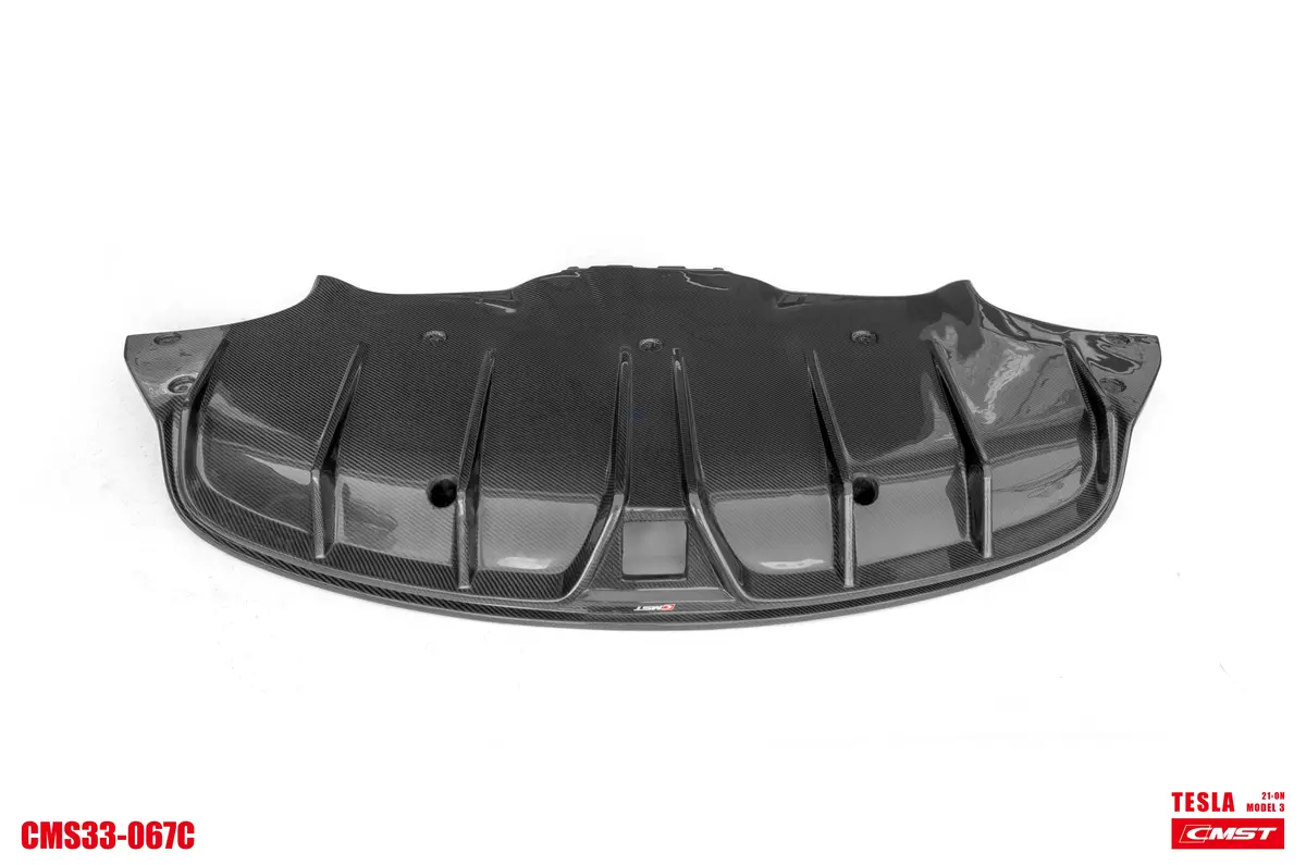 New Release!! Cmst Tesla Model 3 Carbon Fiber Rear Diffuser Ver.4 With Tow Hook Access 2