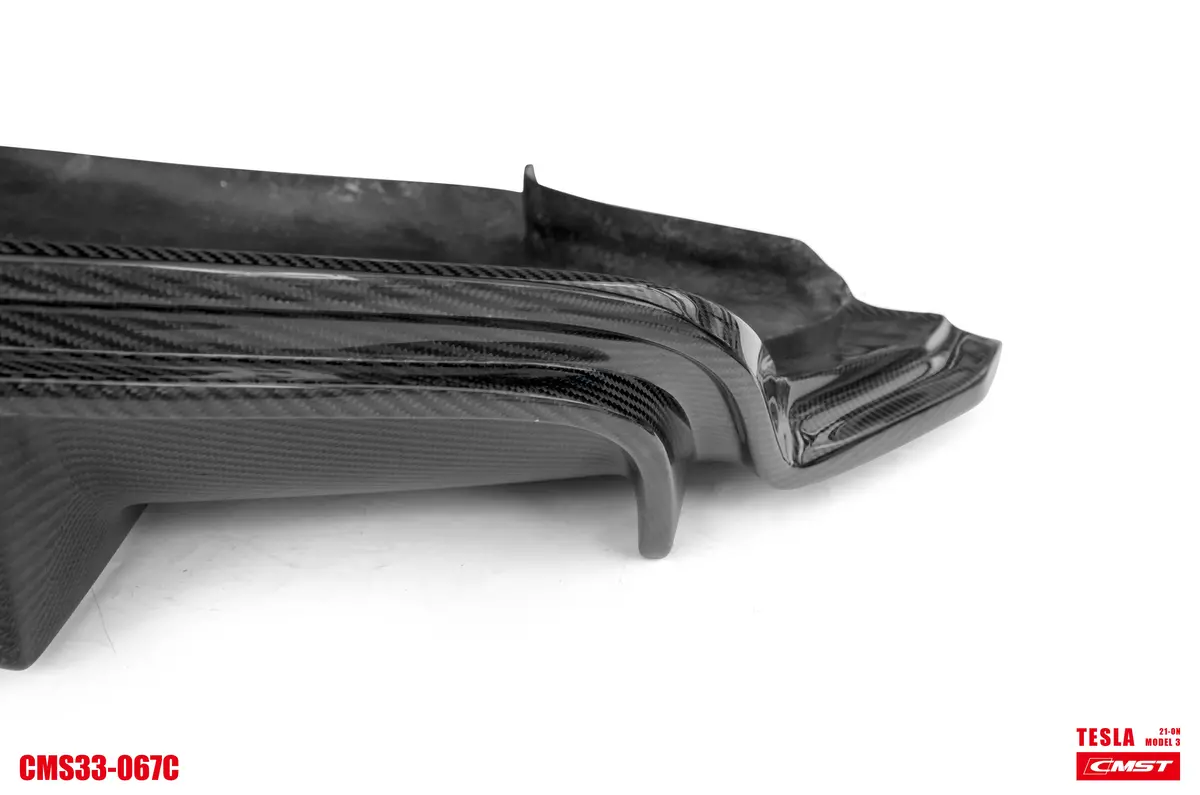 New Release!! Cmst Tesla Model 3 Carbon Fiber Rear Diffuser Ver.4 With Tow Hook Access 3
