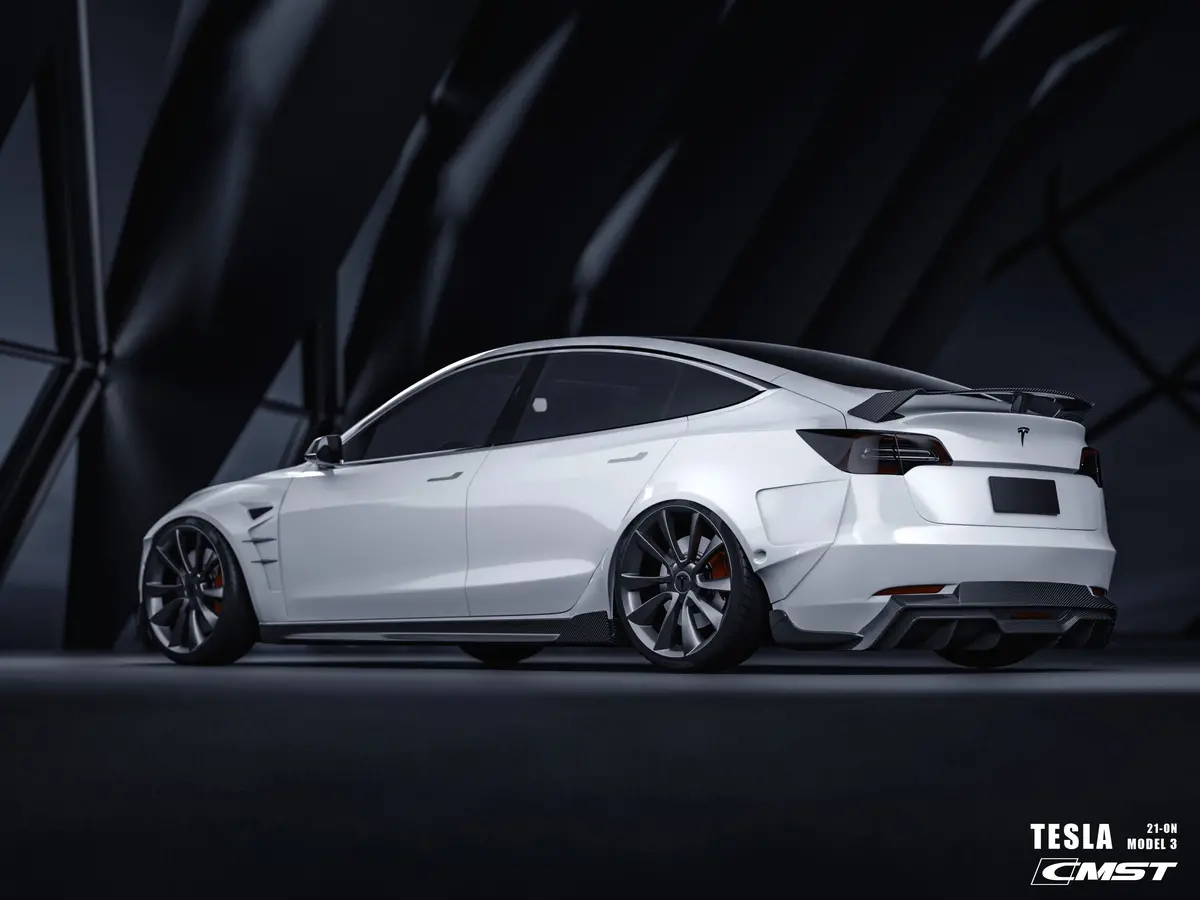 New Release!!! Cmst Tesla Model 3 Carbon Fiber Rear Diffuser Ver.5 2