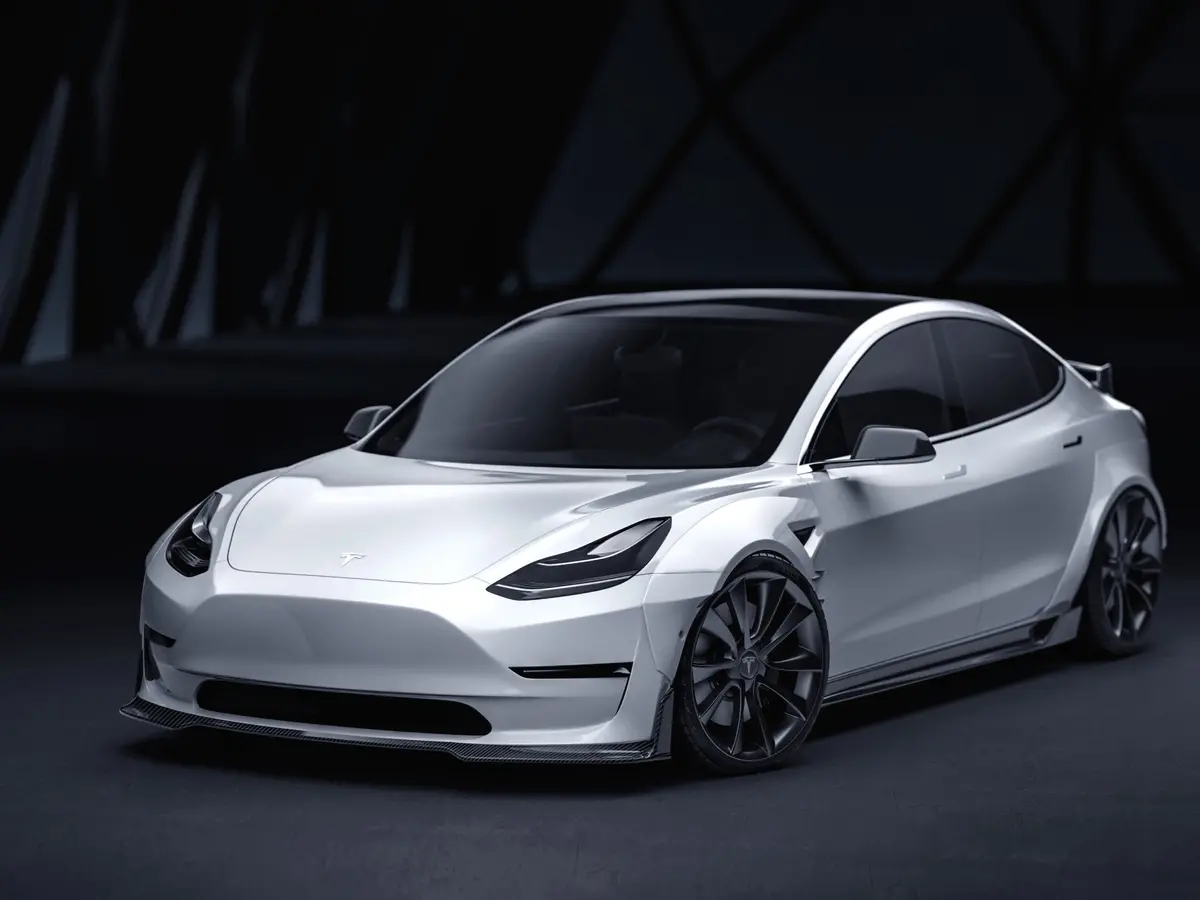 New Release!!! Cmst Tesla Model 3 Carbon Fiber Front Lip Ver.5 1