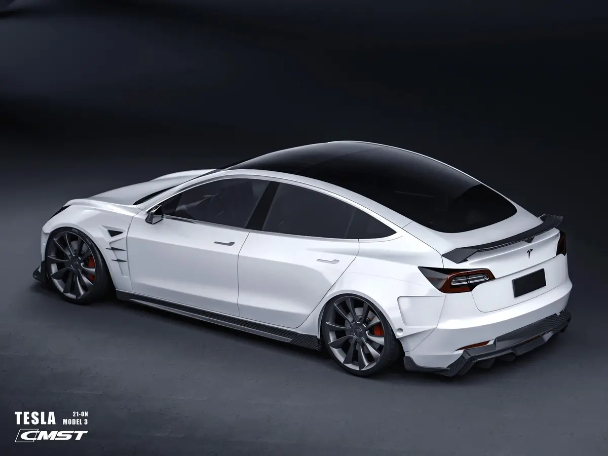 New Release!!! Cmst Tesla Model 3 Carbon Fiber Rear Diffuser Ver.5 3