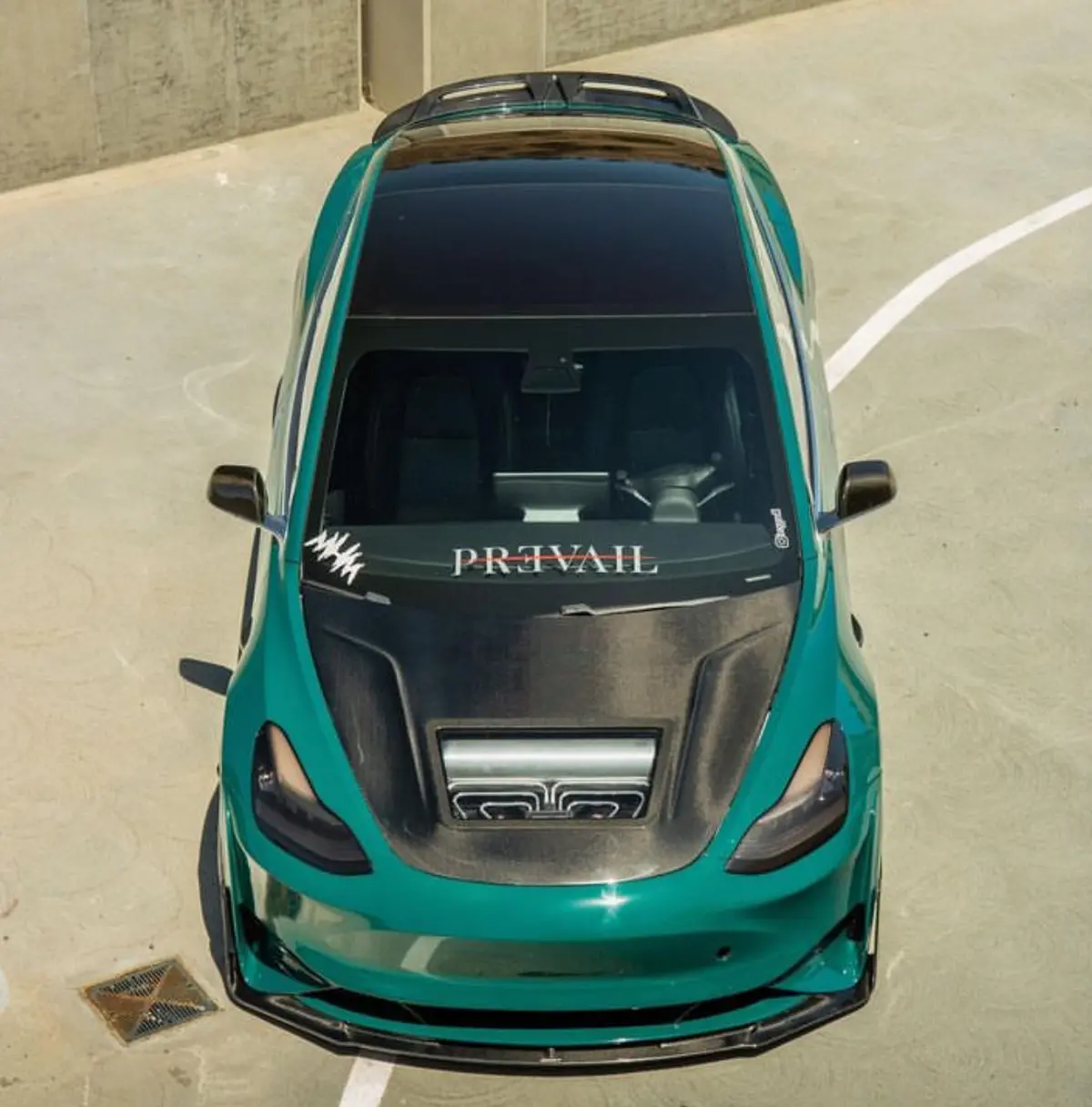Cmst Carbon Fiber Hood Clearview Glass Transparent For Tesla Model 3 1