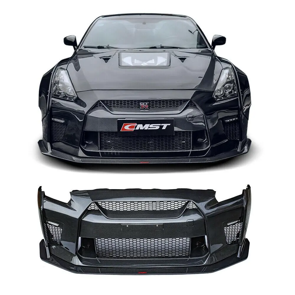 Cmst Carbon Fiber Stage 1 Front Bumper & Lip For Nissan Gtr Gt-R R35 2008-2016 Facelift Conversion 1