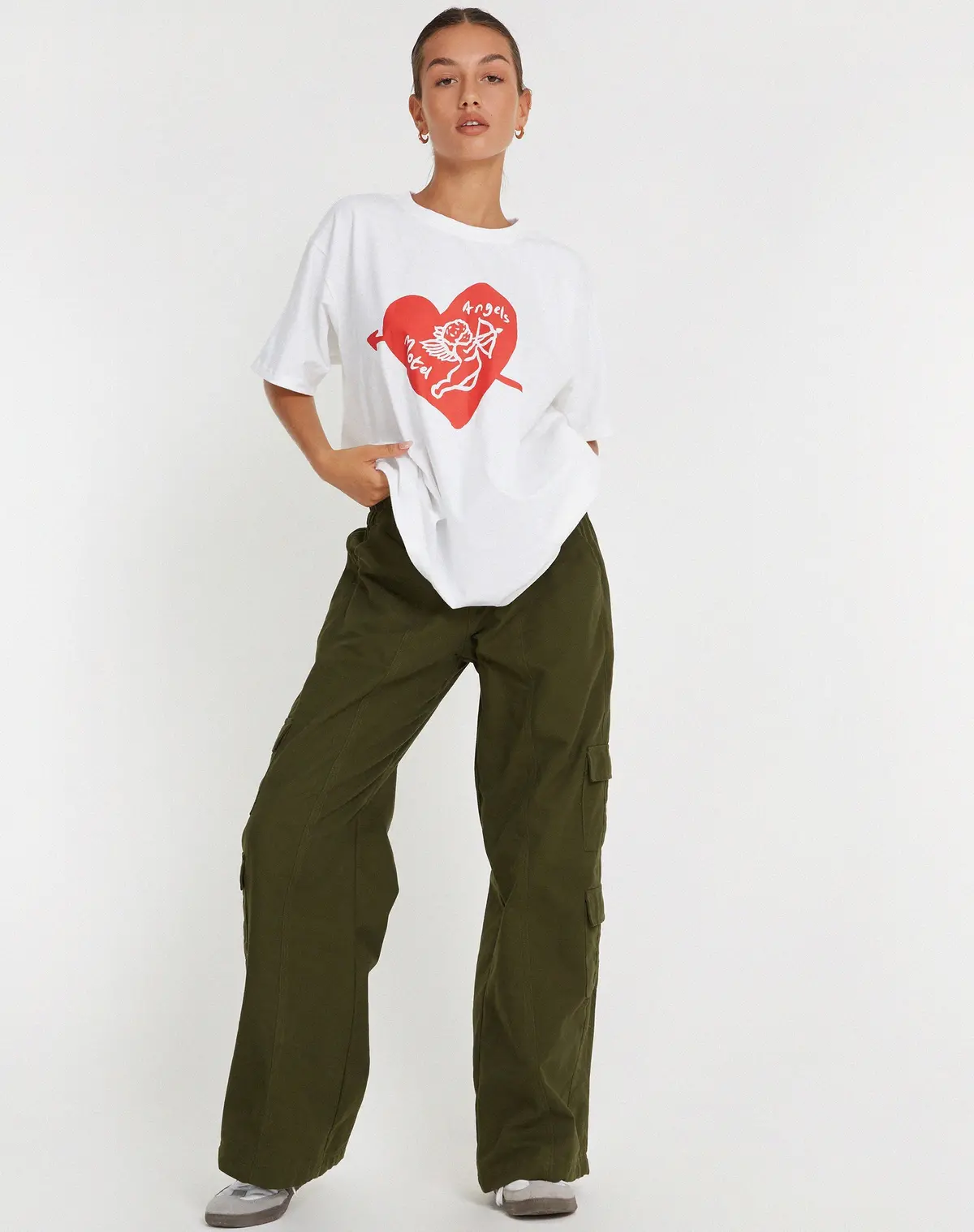 Oversize Basic Tee In White Motel Angel 3
