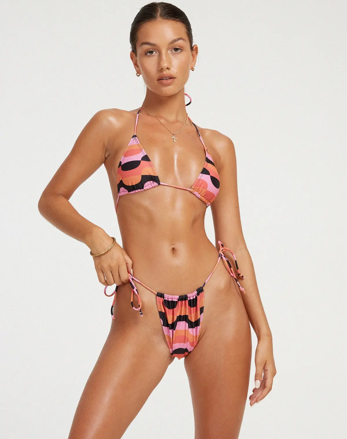 Pami Bikini Top In Abstract Art Pink 7