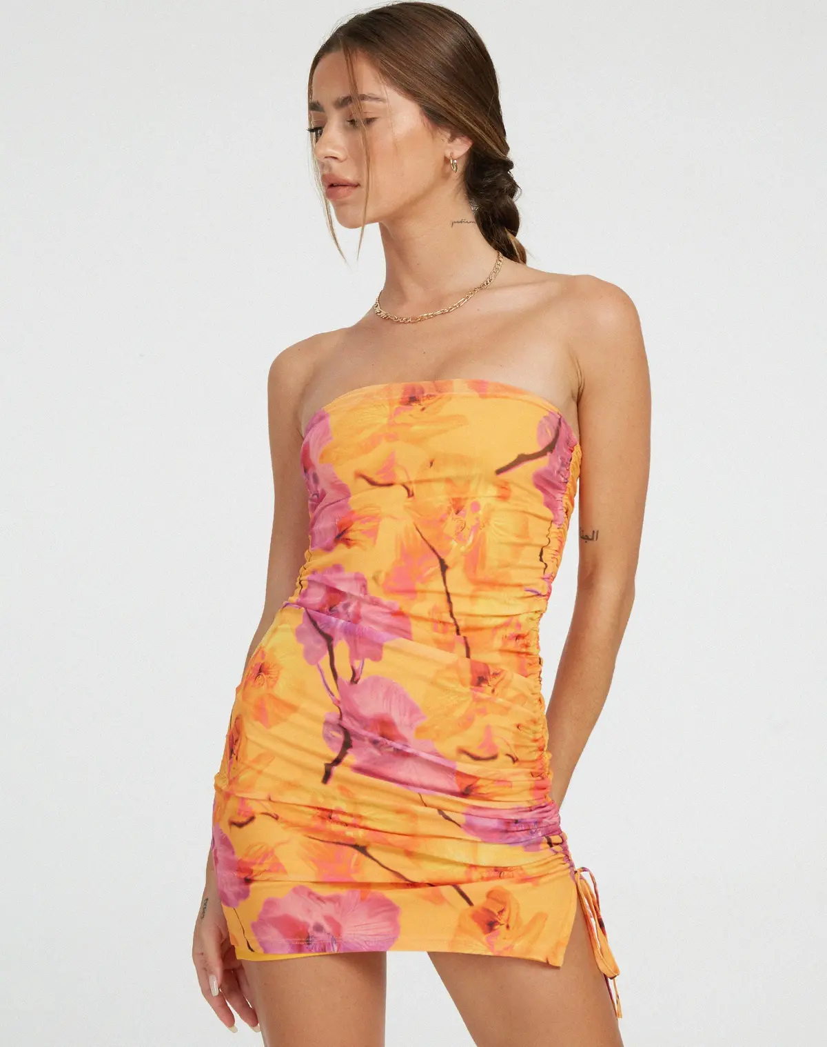 Maren Bodycon Dress In Blurred Orchid Peach 3