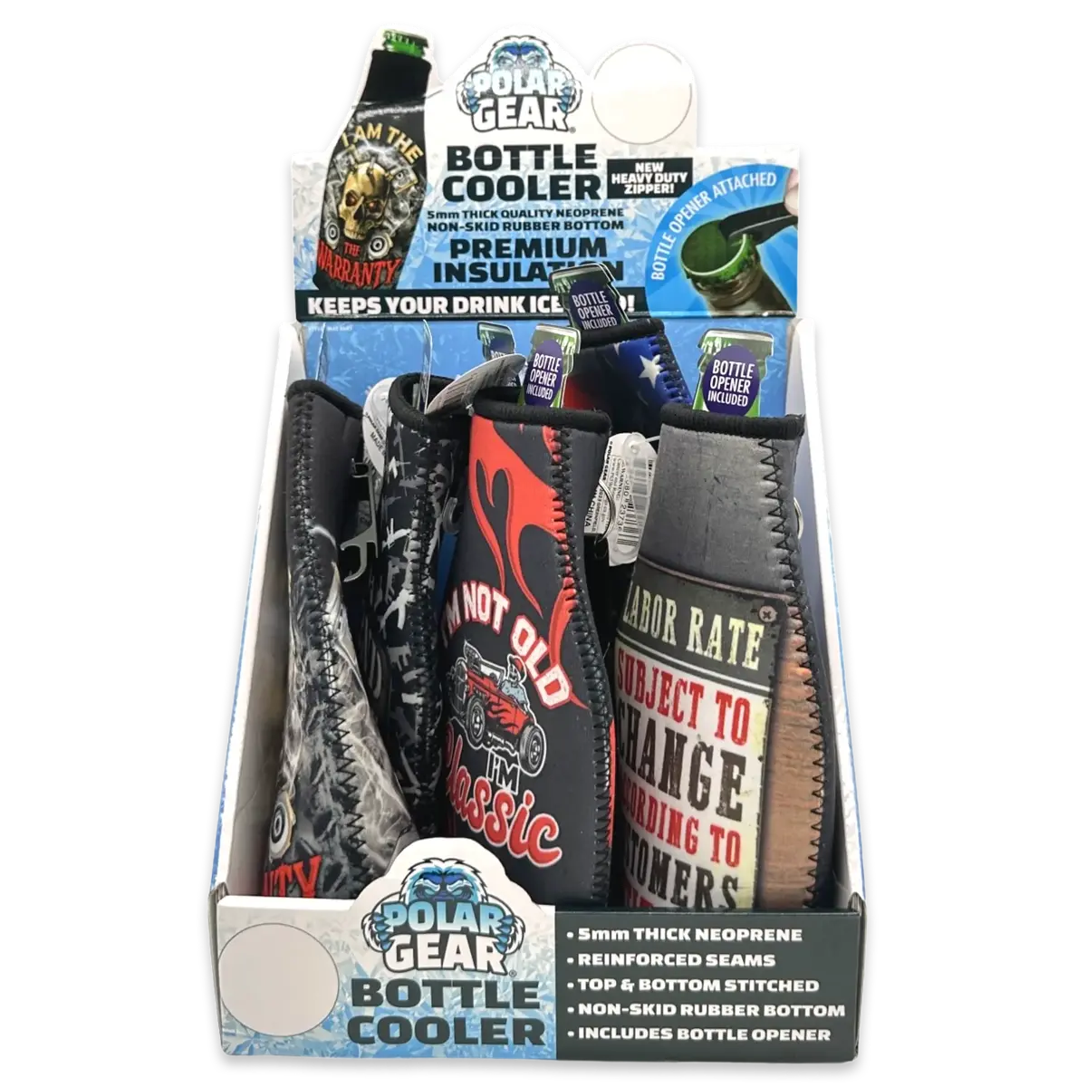 Neoprene 16 Oz Bottle Suit Cooler - 6 Pieces Per Retail Ready Display 23736 2