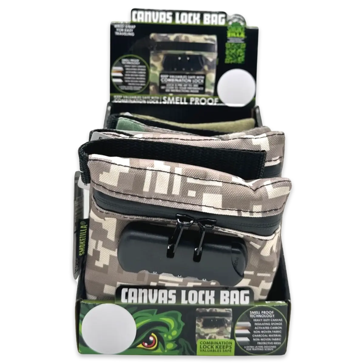 Smell Proof Canvas Locking Storage Bag - 6 Pieces Per Retail Ready Display 23700 2