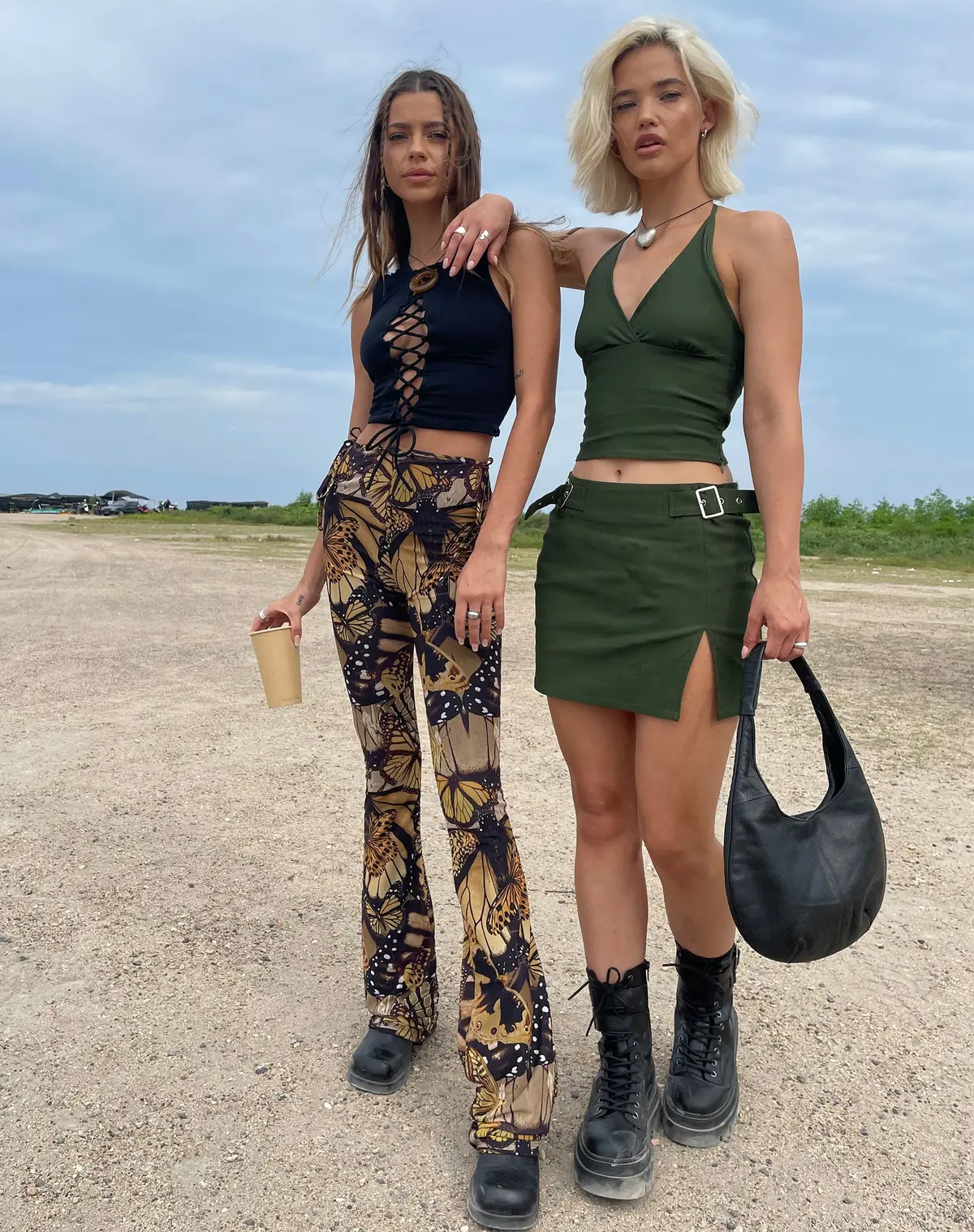 Mileri Flare Trousers In Butterfly Gold 2