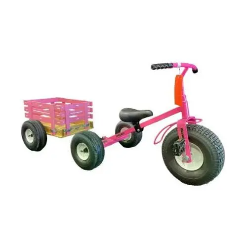 (Pink) Speedway Heavy Duty Tricycle W/ Cart Wagon 1