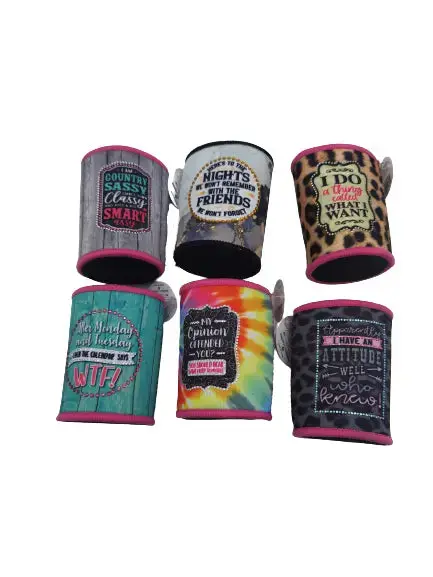 Neoprene Rhinestone Can And Bottle Cooler - 6 Per Retail Ready Display 23133 2