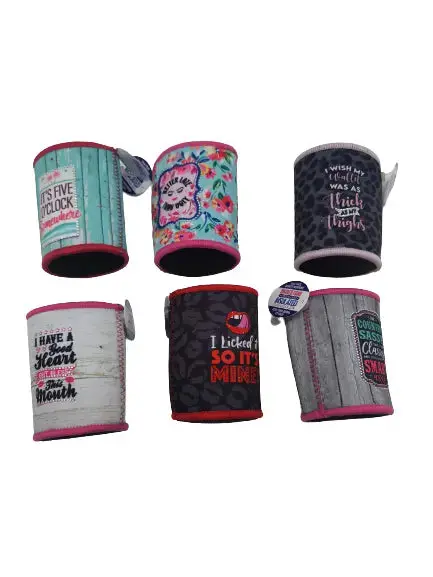 Neoprene Rhinestone Can And Bottle Cooler - 6 Per Retail Ready Display 23131 2
