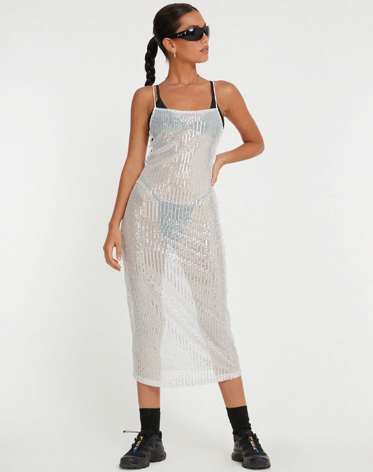 Bidelia Dress In Sequin Silver 1