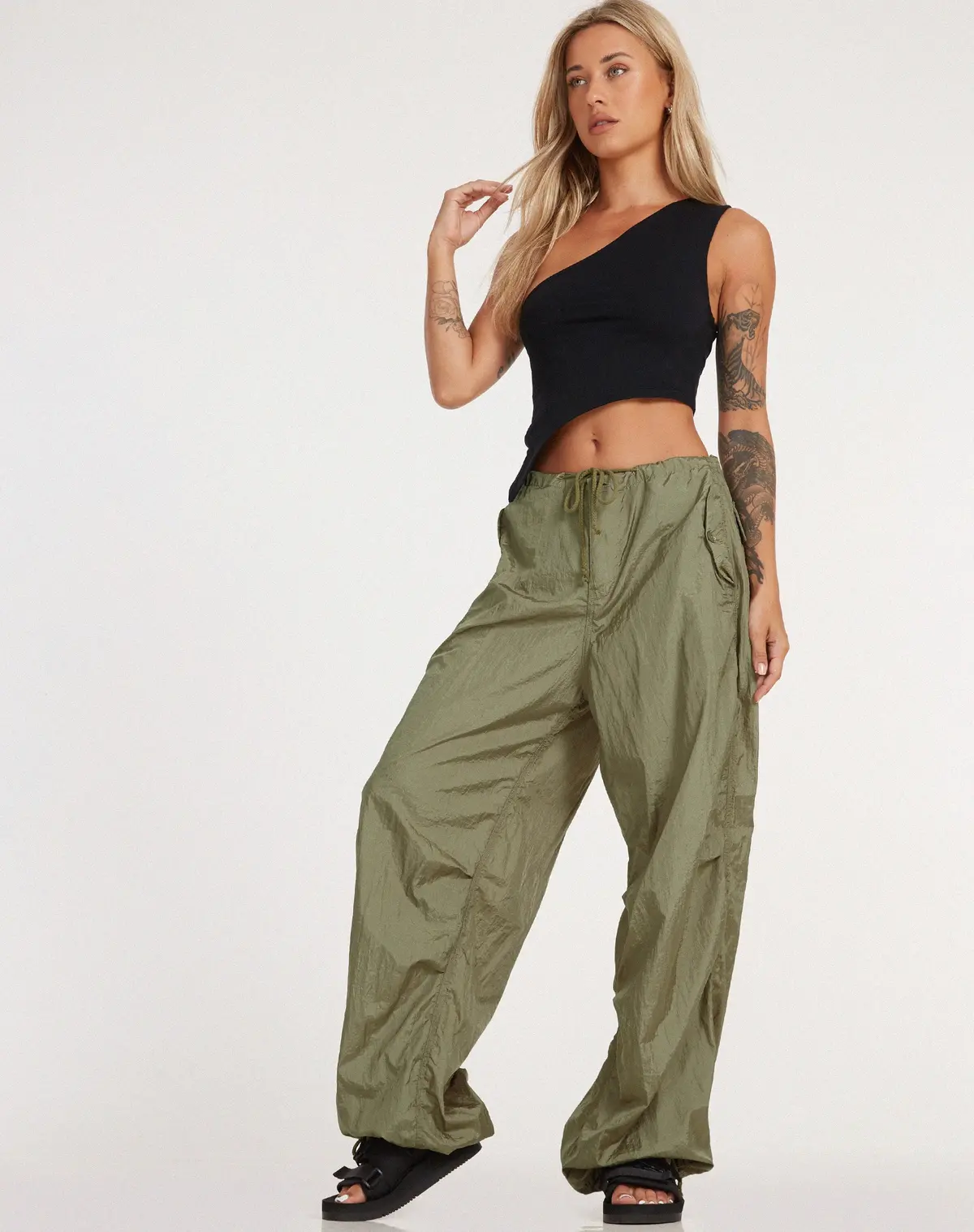 Chute Trouser In Parachute Silver Green 3