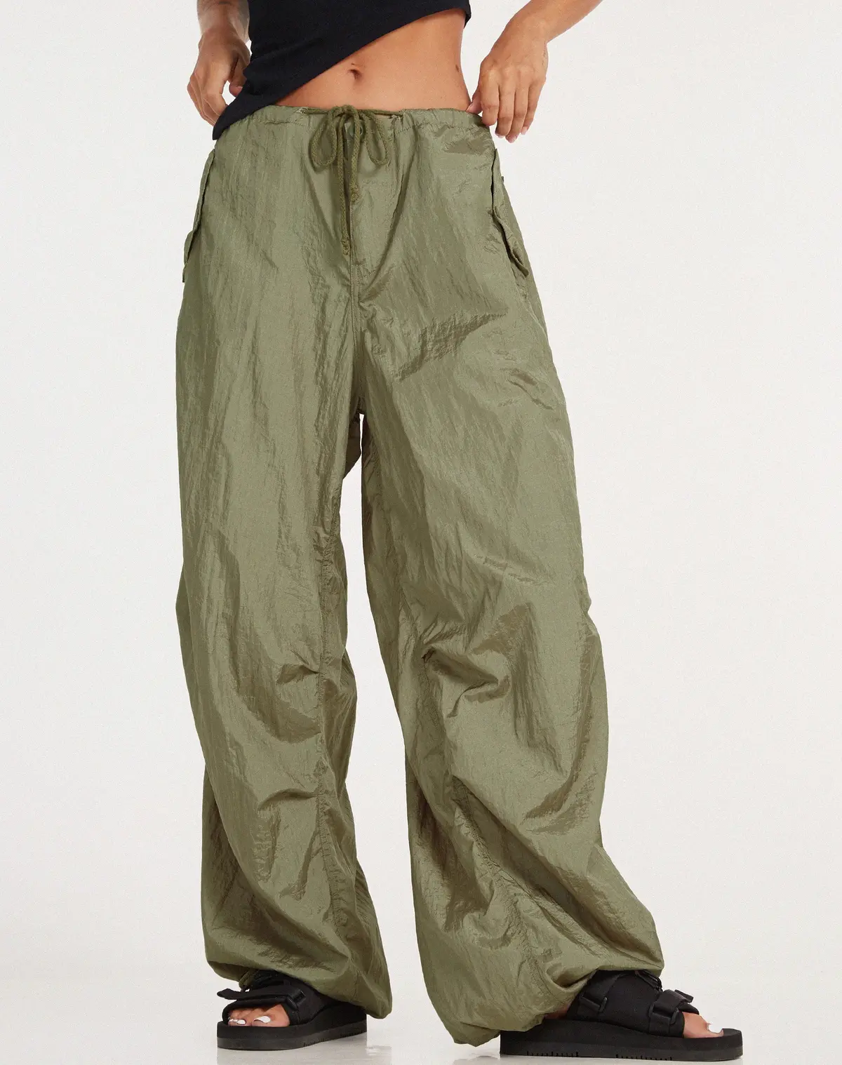 Chute Trouser In Parachute Silver Green 6
