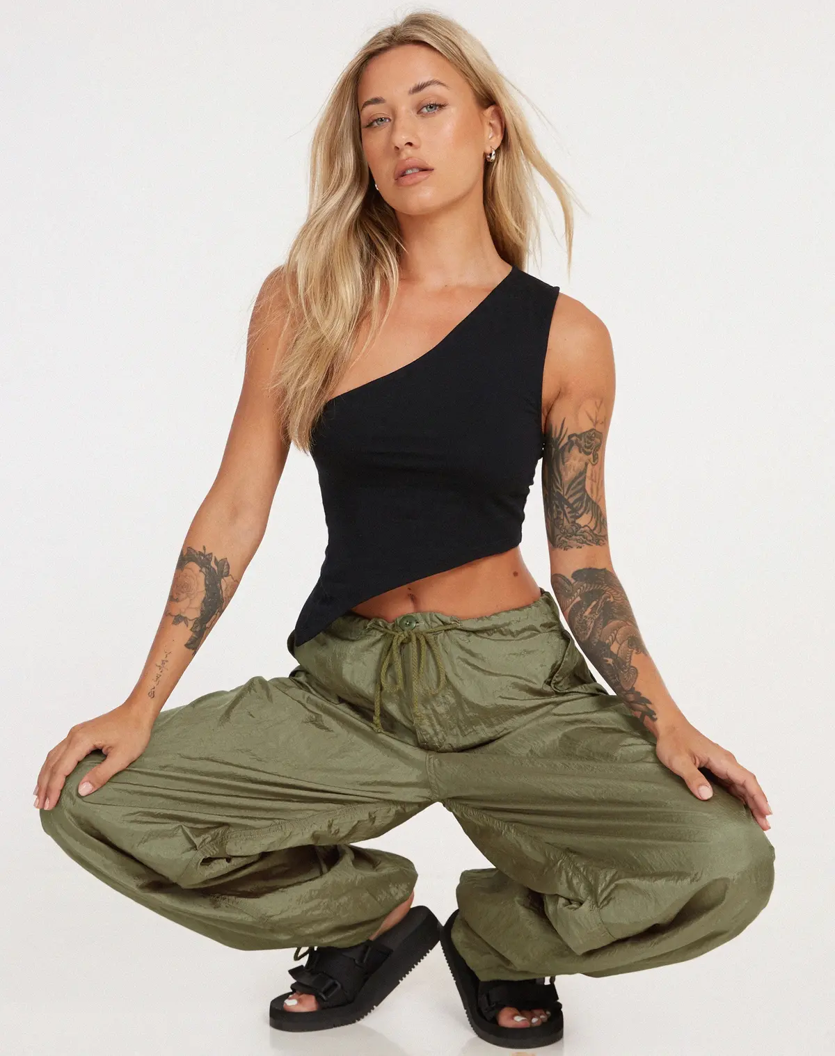 Chute Trouser In Parachute Silver Green 5