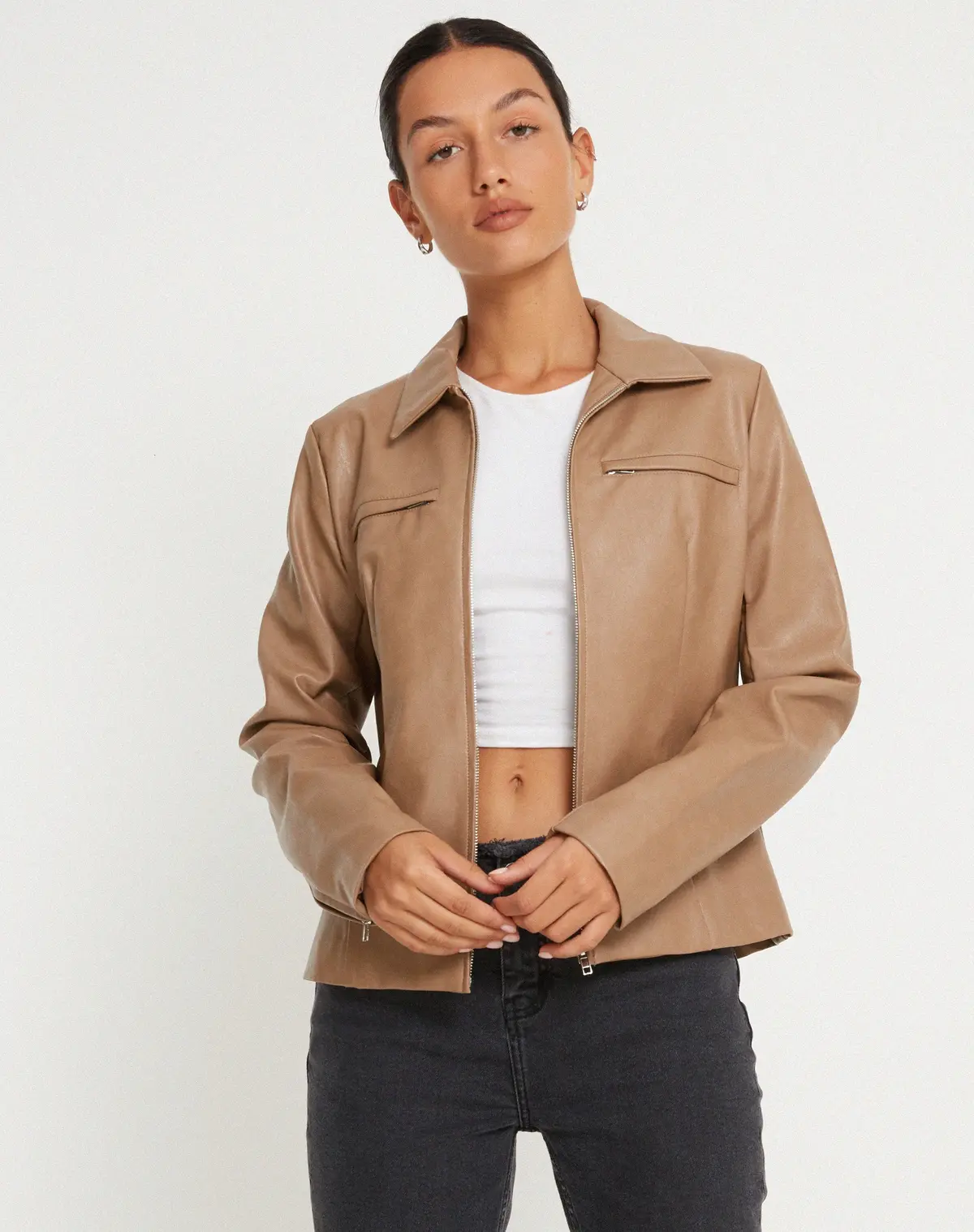Jaga Jacket In Pu Tan 1