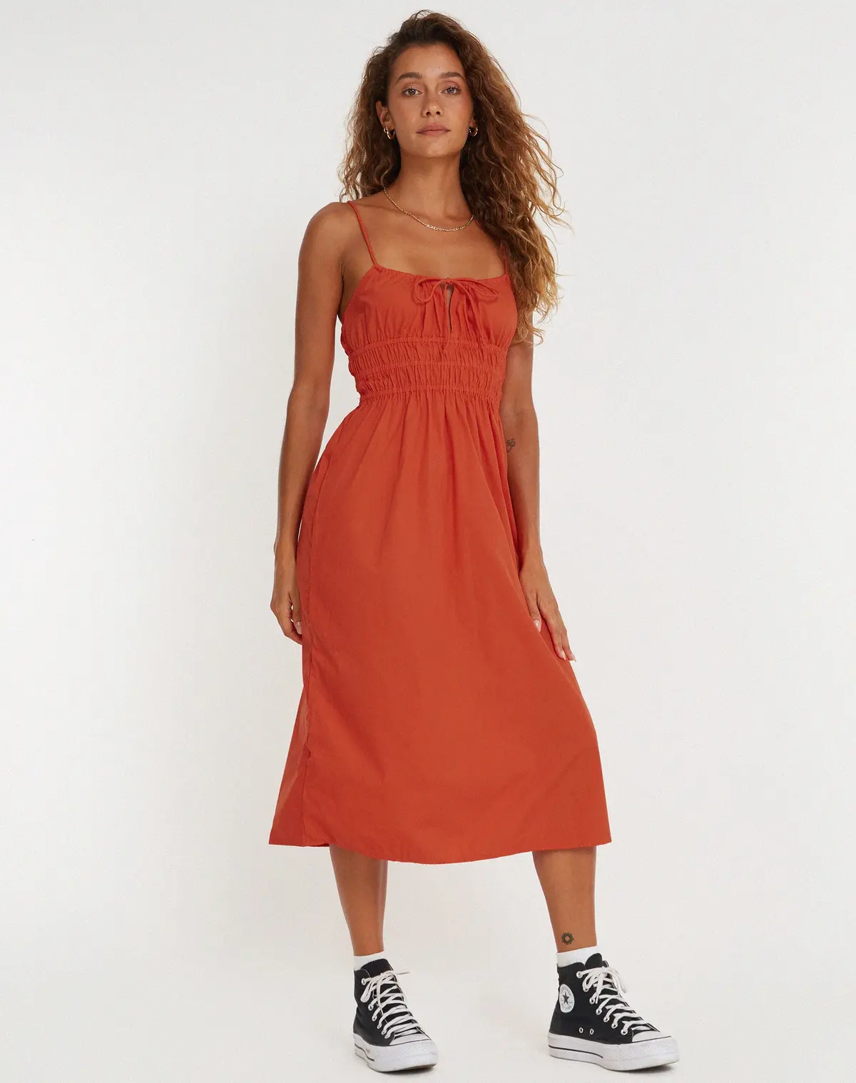 Jayko Midi Dress In Orange 1