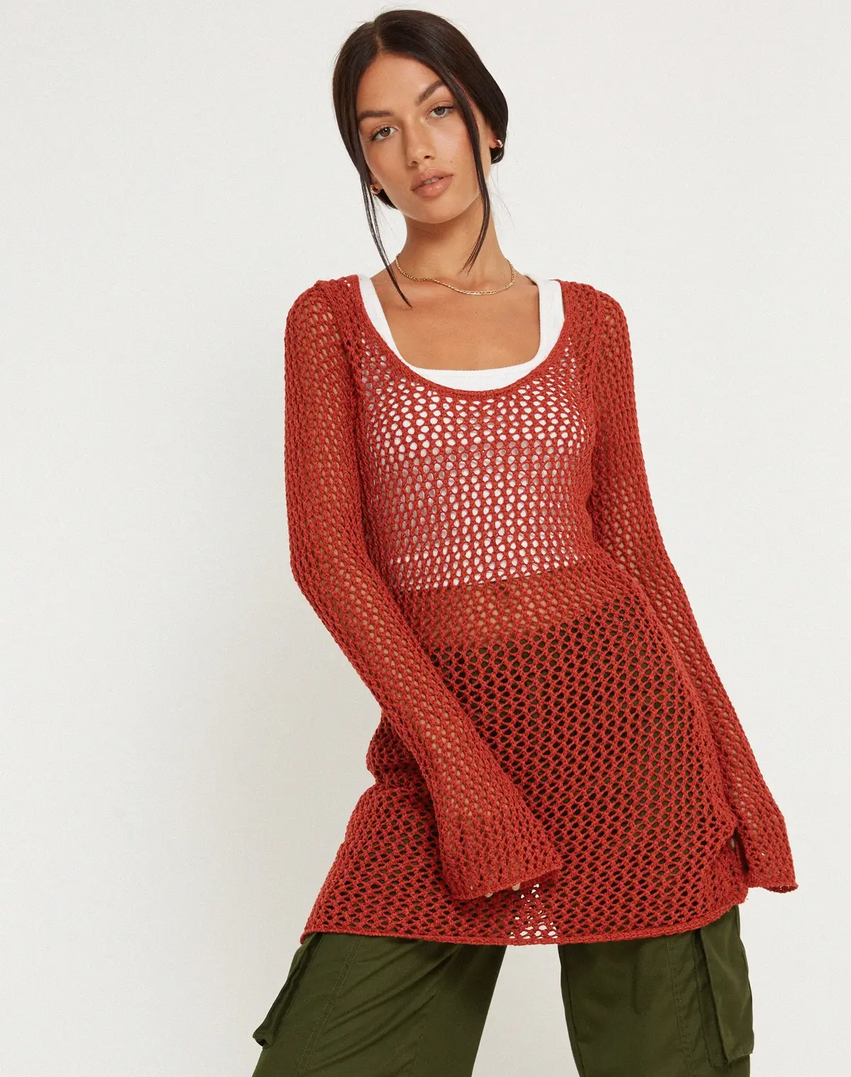 Juwita Mini Dress In Burnt Orange 1