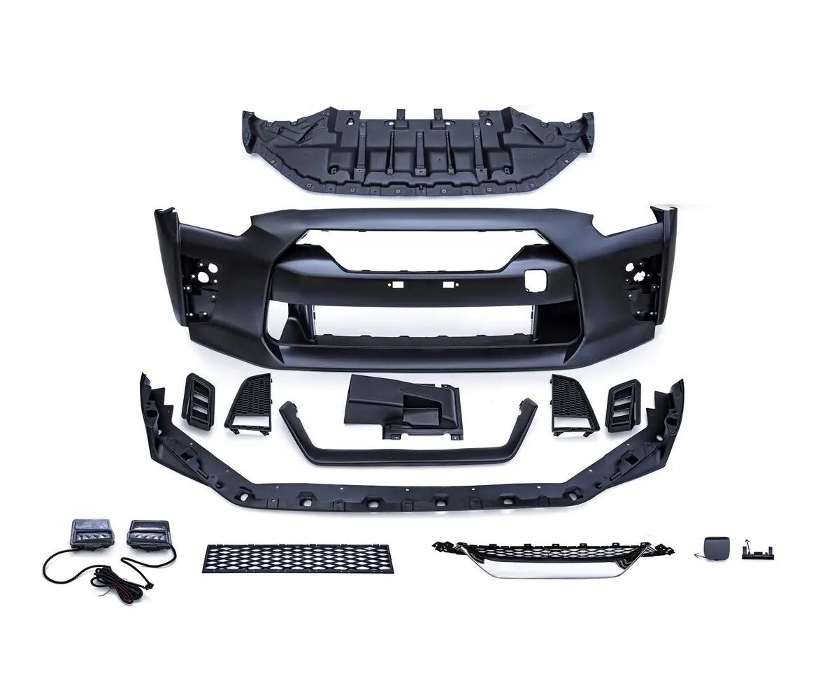 Cmst Polypropylene Pp Front Bumper & Front Lip For Nissan Gtr Gt-R R35 2008-2016 Facelift Conversion 1