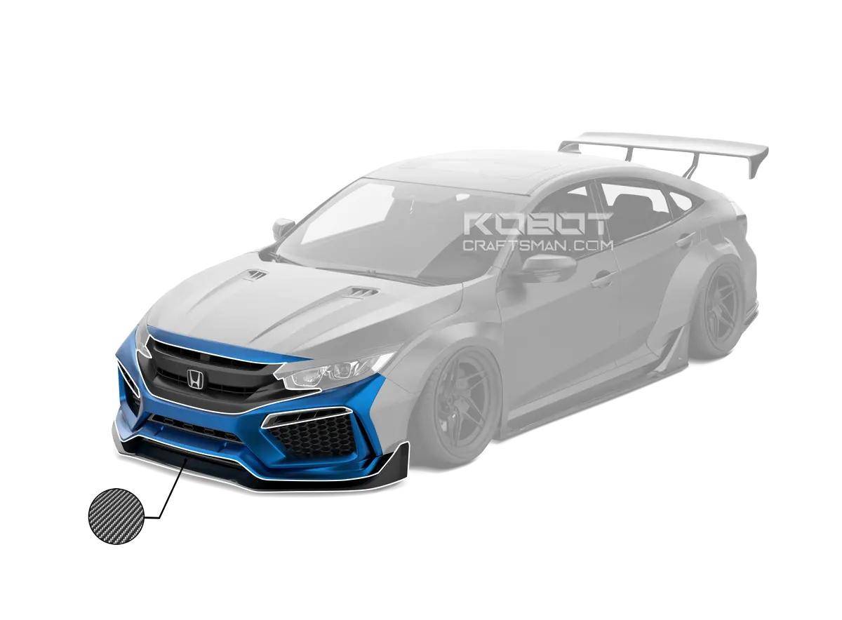 Robot Carbon Fiber Front Bumper & Front Lip For Honda Civic 10Th Gen Fk7 2