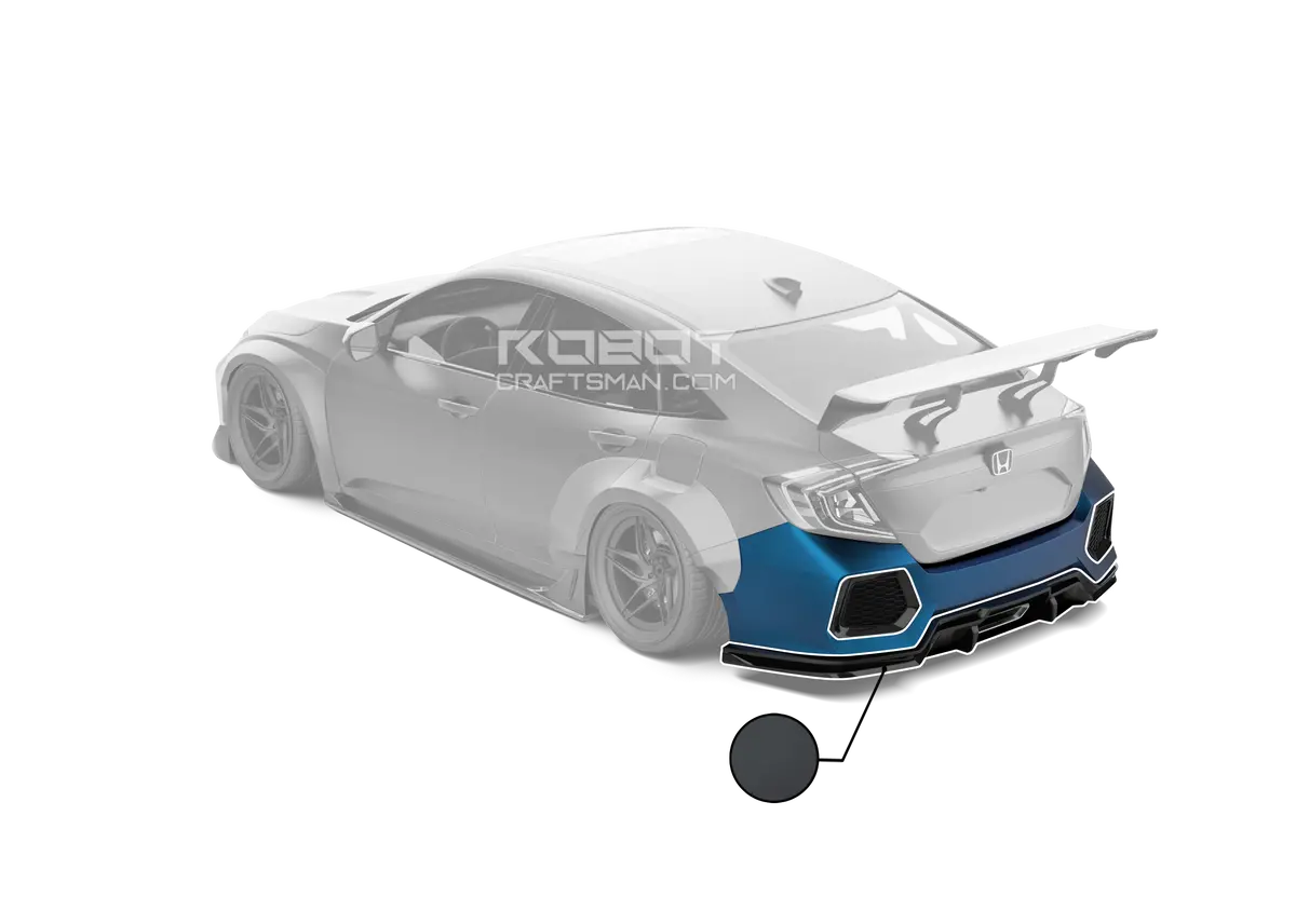 Robot Carbon Fiber Rear Bumper & Rear Diffuser For Honda Civic 10Th Gen 1