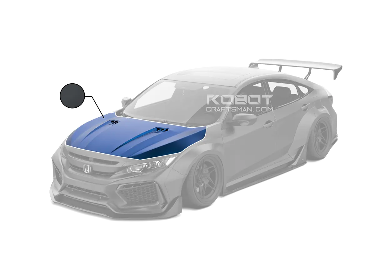 Robot Carbon Fiber Hood Bonnet For Honda Civic 10Th Gen Sedan Coupe Si Fk7 Hatchback 1