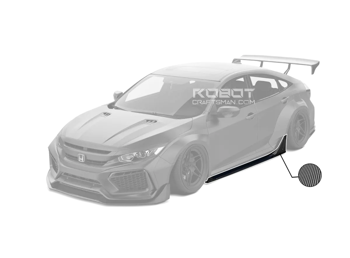 Robot Side Skirts For Honda Civic 10Th Gen & Fk7 Hatchback Carbon Fiber 1