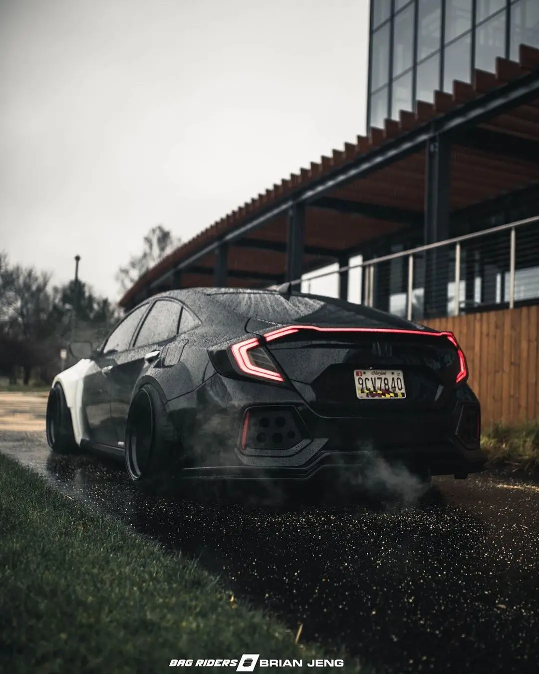 Robot Carbon Fiber Rear Bumper & Rear Diffuser For Honda Civic 10Th Gen 3