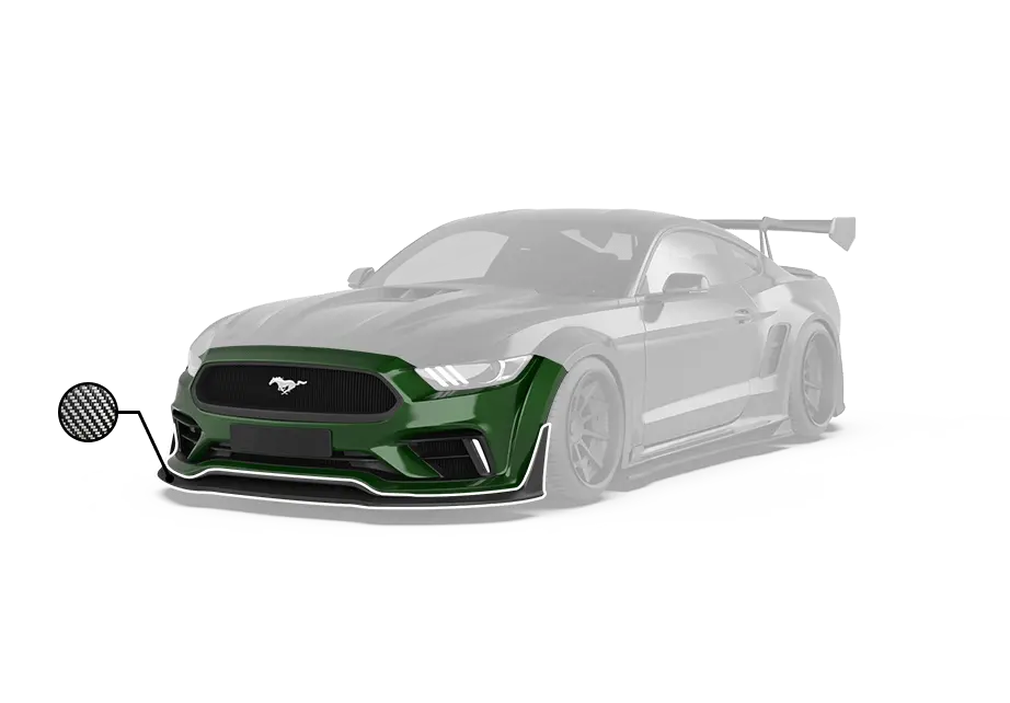 Robot "Cavalier" Widebody Front Bumper & Lip For Mustang S550.1 2015-2017 Carbon Fiber 2