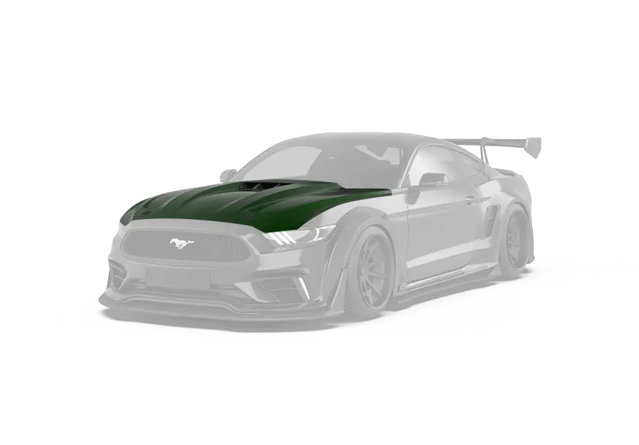 Robot "Cavalier" Hood Bonnet For Ford Mustang S550.1 2015 - 2017 Frp Or Carbon Fiber 1