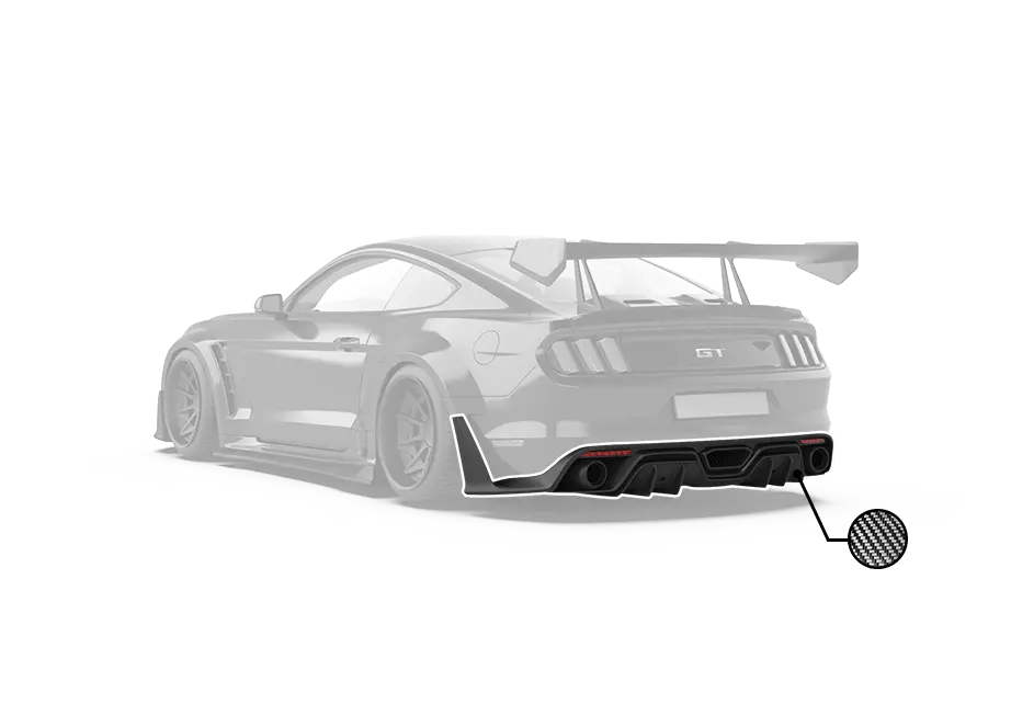 Robot "Cavalier" Rear Diffuser For Mustang S550.1 S550.2 2015-2022 Carbon Fiber 2