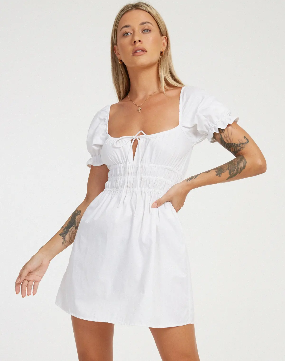 Rosmilly Mini Dress In White 2