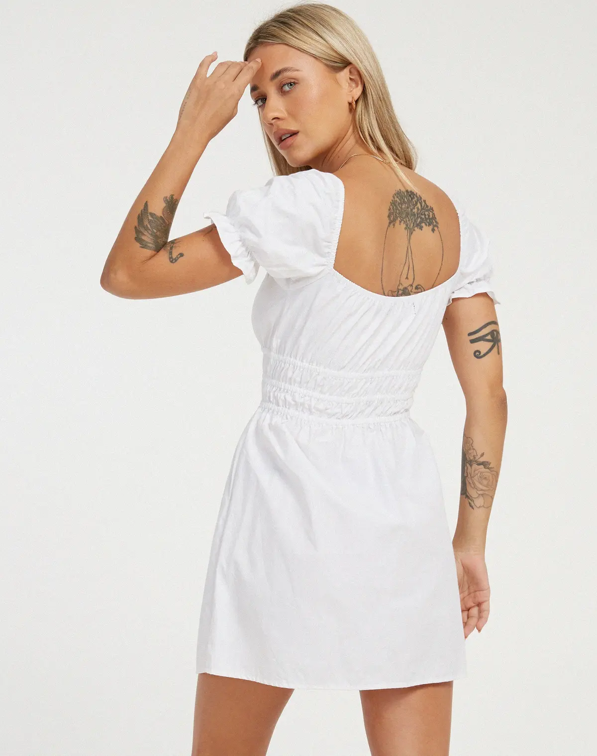 Rosmilly Mini Dress In White 3