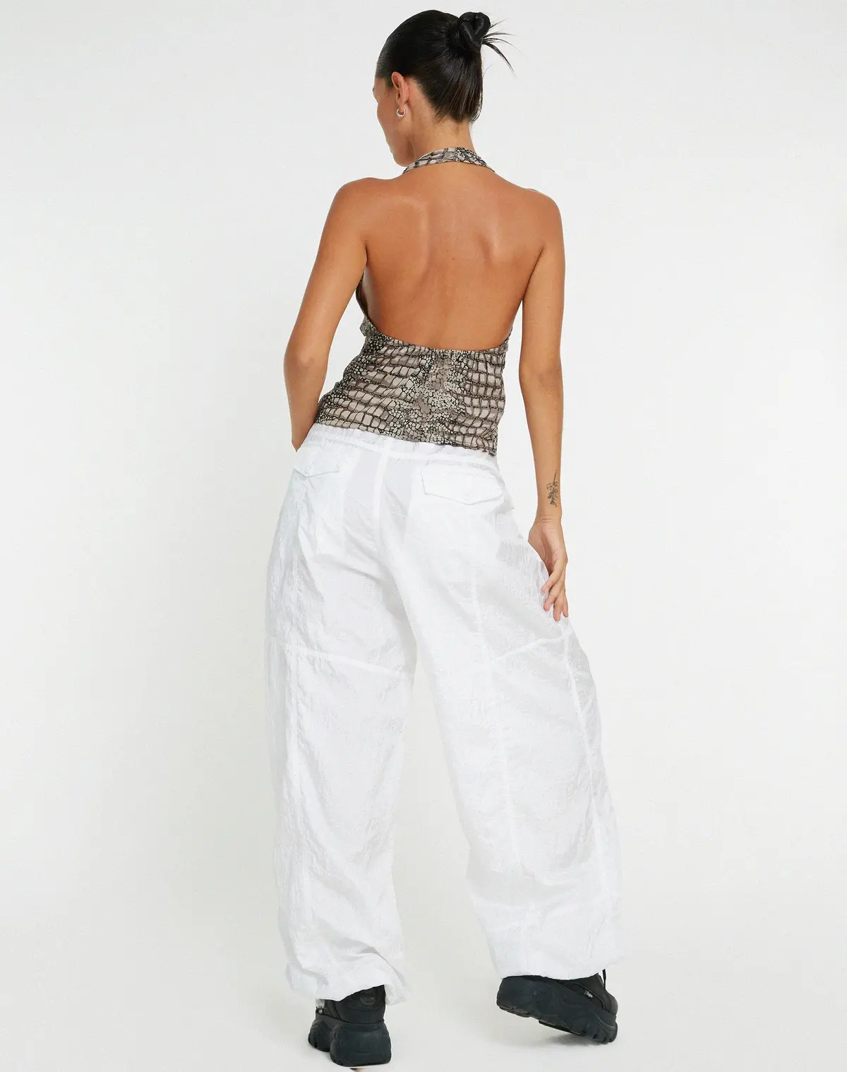 Roula Halter Top In Croc Neutral Grey 6