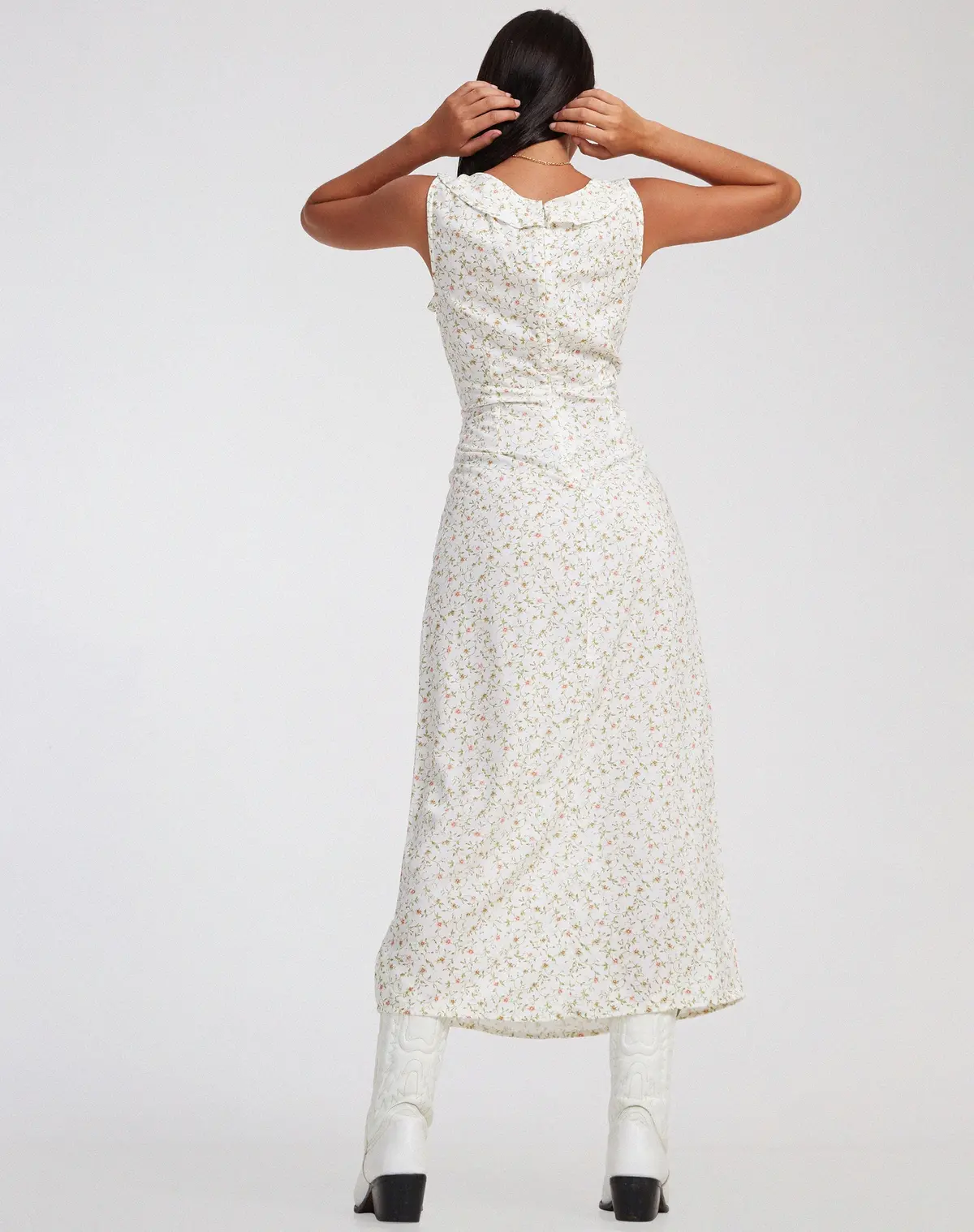 Rufiso Midi Dress In Pretty Petal Ivory 4