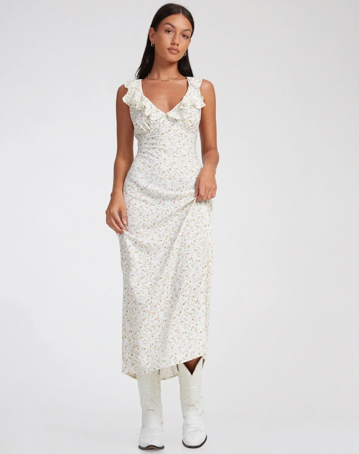 Rufiso Midi Dress In Pretty Petal Ivory 5