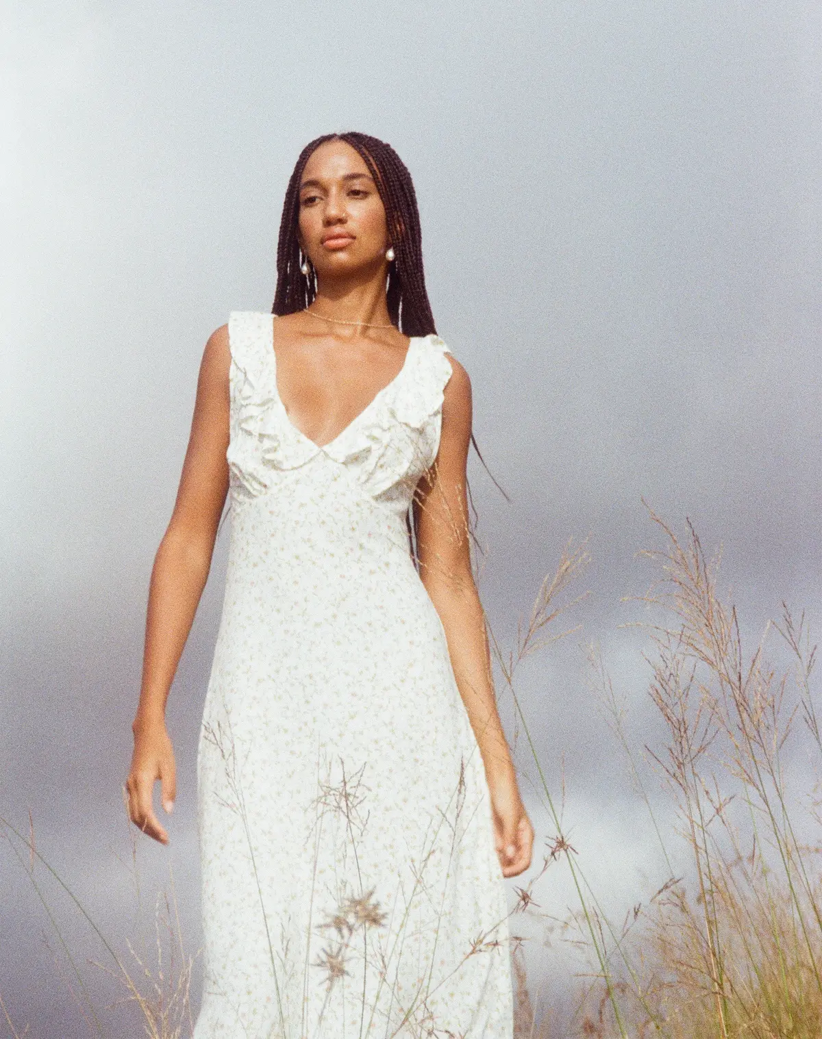 Rufiso Midi Dress In Pretty Petal Ivory 1