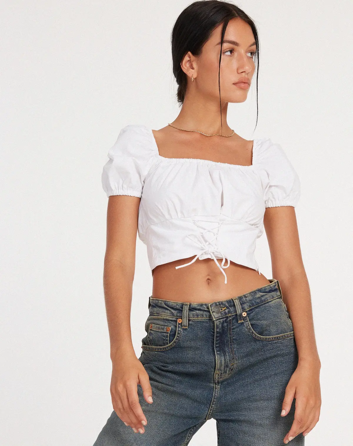 Ruiz Crop Top In White 1