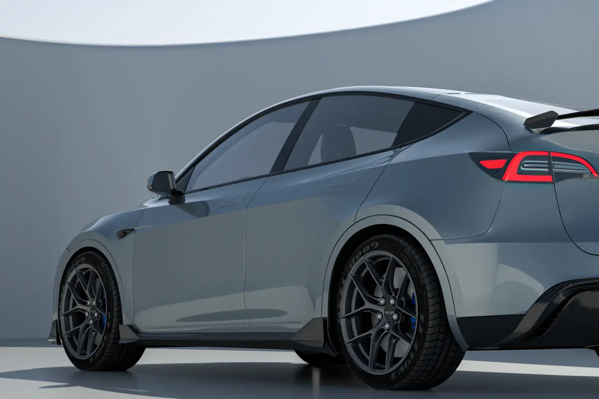 Robot "Crypton" Side Skirts For Tesla Model Y - Carbon Fiber Or Frp 1