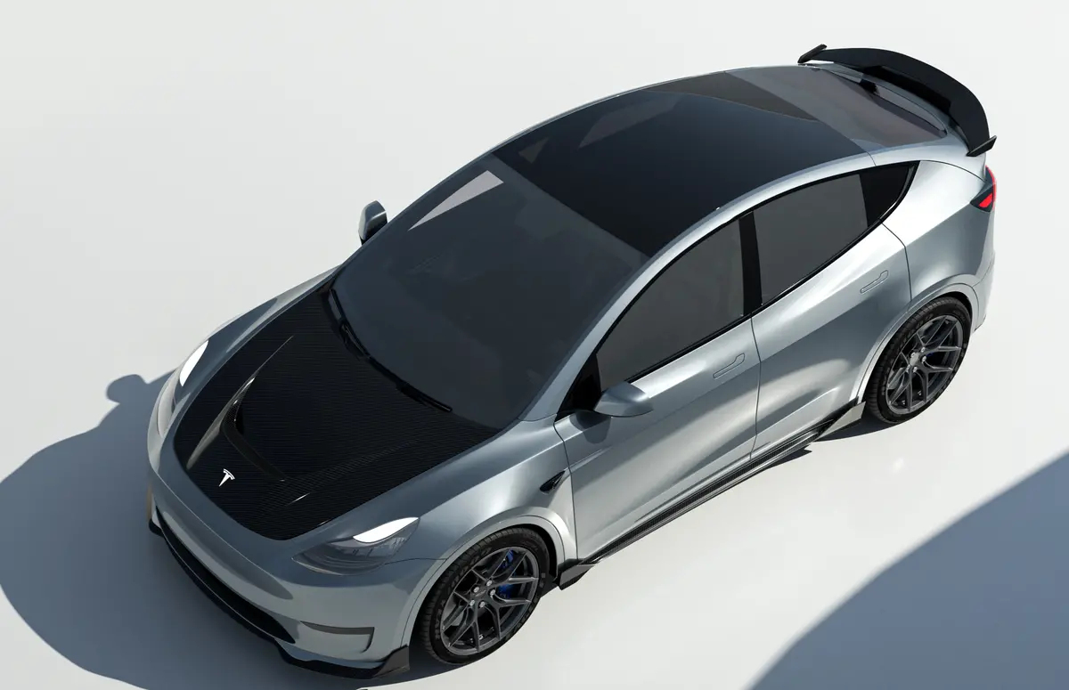 Robot "Crypton" Hood Bonnet For Tesla Model Y - Carbon Fiber Or Frp 1