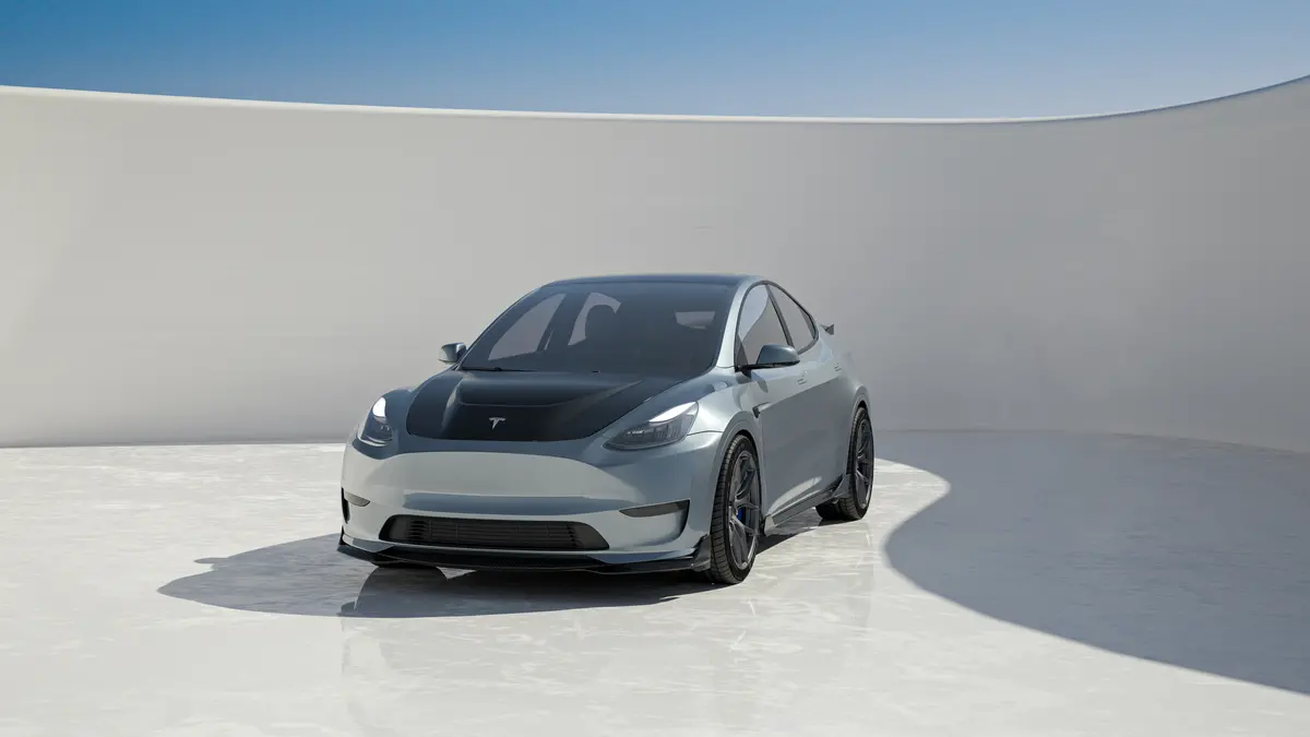 Robot "Crypton" Hood Bonnet For Tesla Model Y - Carbon Fiber Or Frp 3