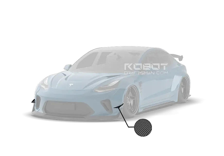 Robot "Hacker"  Widebody Front Bumper Canards For Tesla Model 3 1